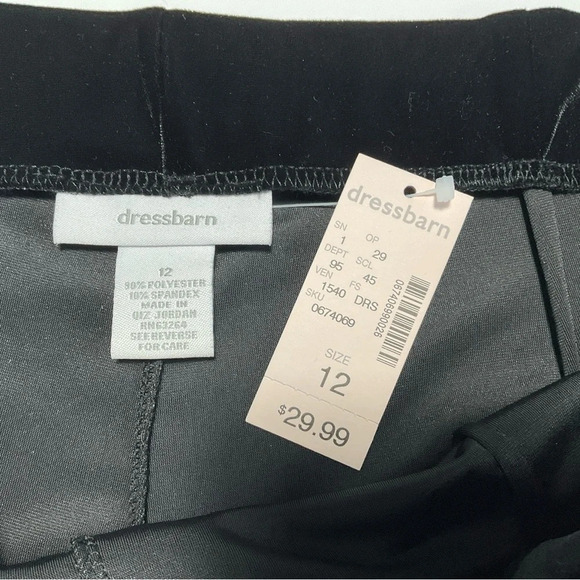 Dress Barn Velvet Pants Sz 12 Black Relaxed Luxury Evening Party Classic NWT - Picture 3 of 9